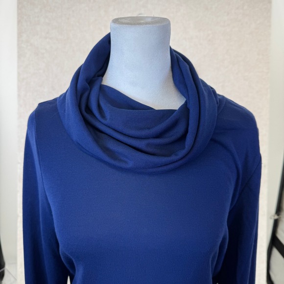 Lisa Rinna Collection Navy Blue Cowl Neck Tunic Dress Size Small - Picture 5 of 10